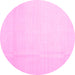 Round Solid Pink Modern Rug, con1140pnk