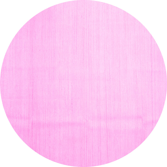 Round Machine Washable Solid Pink Modern Rug, wshcon1140pnk