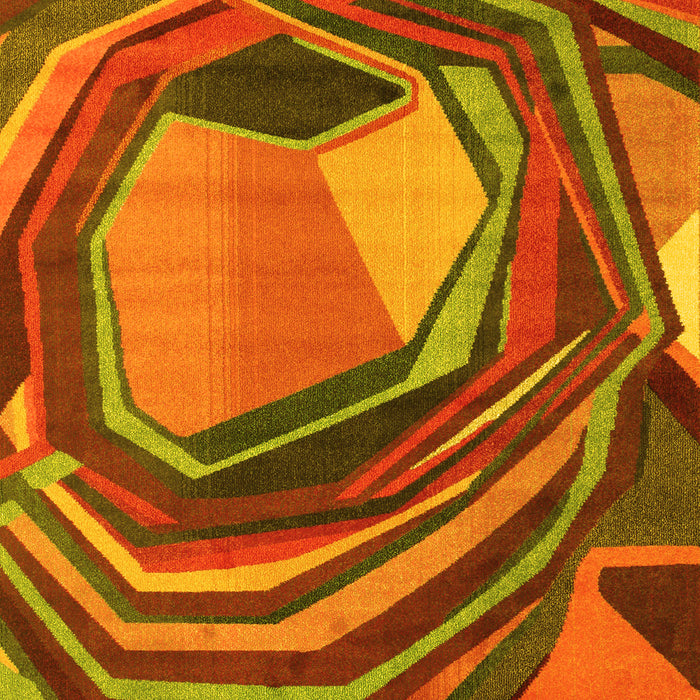 Machine Washable Abstract Yellow Contemporary Rug, wshcon1141yw