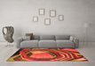 Machine Washable Abstract Orange Contemporary Area Rugs in a Living Room, wshcon1141org