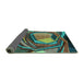 Sideview of Abstract Turquoise Contemporary Rug, con1141turq