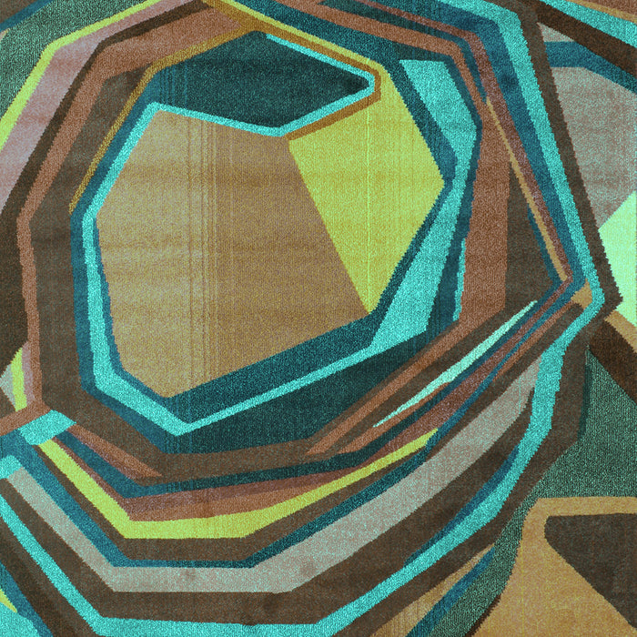 Machine Washable Abstract Turquoise Contemporary Area Rugs, wshcon1141turq