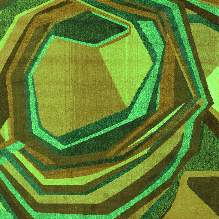 Serging Thickness of Machine Washable Abstract Green Contemporary Area Rugs, wshcon1141grn