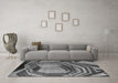 Machine Washable Abstract Gray Contemporary Rug in a Living Room,, wshcon1141gry