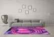 Machine Washable Abstract Purple Contemporary Area Rugs in a Living Room, wshcon1141pur