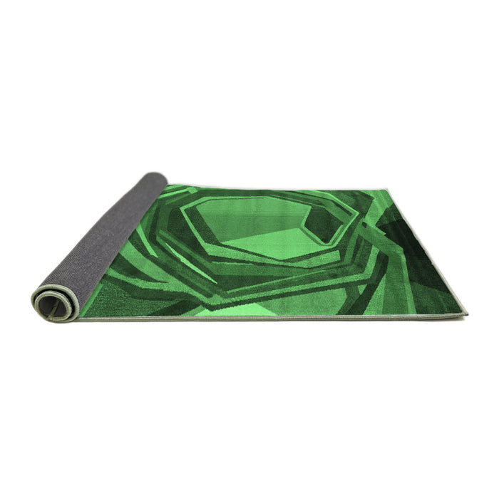 Sideview of Abstract Emerald Green Contemporary Rug, con1141emgrn