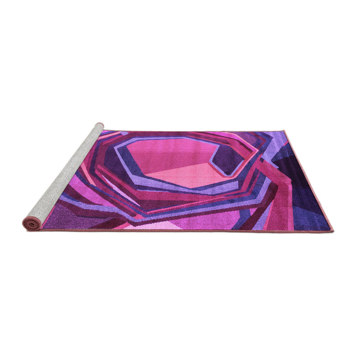 Sideview of Machine Washable Abstract Purple Contemporary Area Rugs, wshcon1141pur