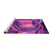 Sideview of Machine Washable Abstract Purple Contemporary Area Rugs, wshcon1141pur