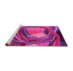 Sideview of Machine Washable Abstract Pink Contemporary Rug, wshcon1141pnk