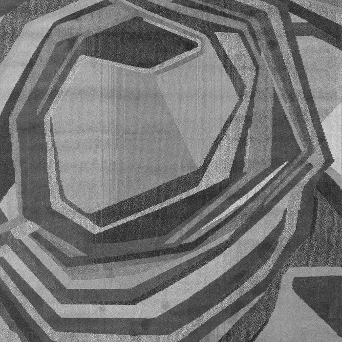 Abstract Gray Contemporary Rug, con1141gry