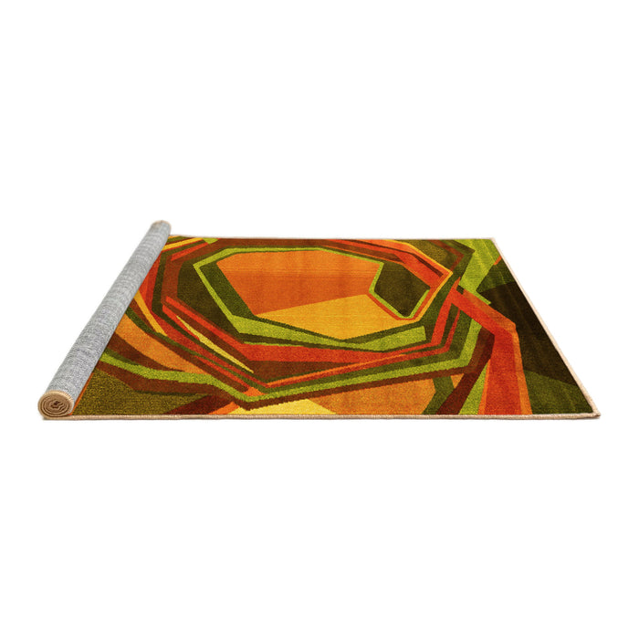 Sideview of Machine Washable Abstract Yellow Contemporary Rug, wshcon1141yw