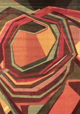 Abstract Brown Contemporary Rug, con1141brn