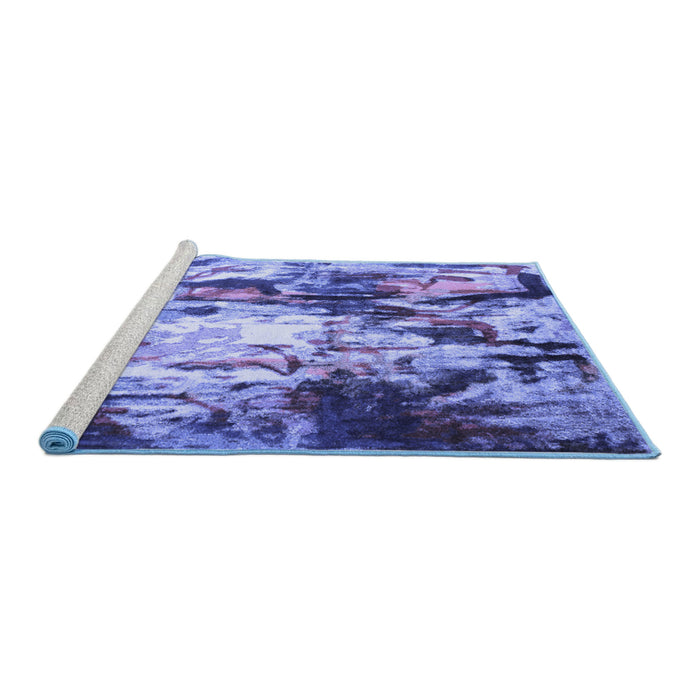 Sideview of Machine Washable Abstract Blue Contemporary Rug, wshcon1142blu