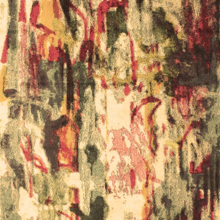 Machine Washable Abstract Brown Contemporary Rug, wshcon1142brn