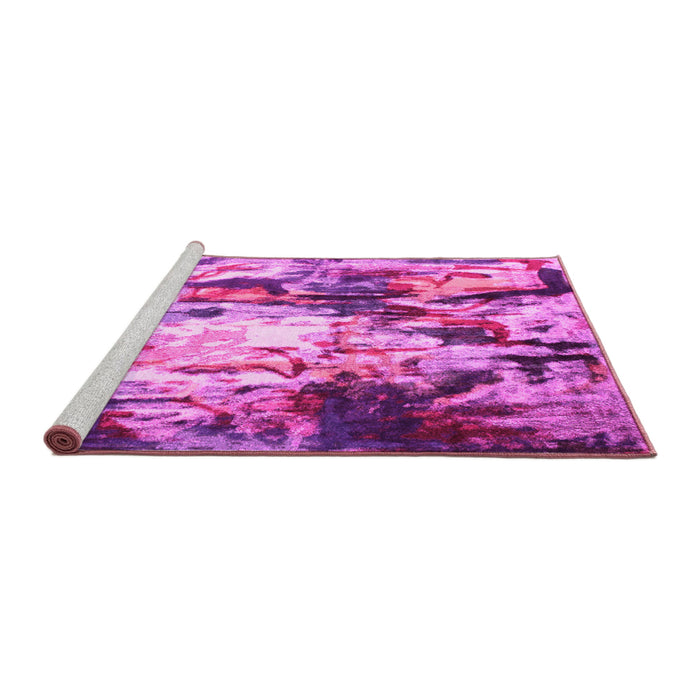 Sideview of Machine Washable Abstract Pink Contemporary Rug, wshcon1142pnk