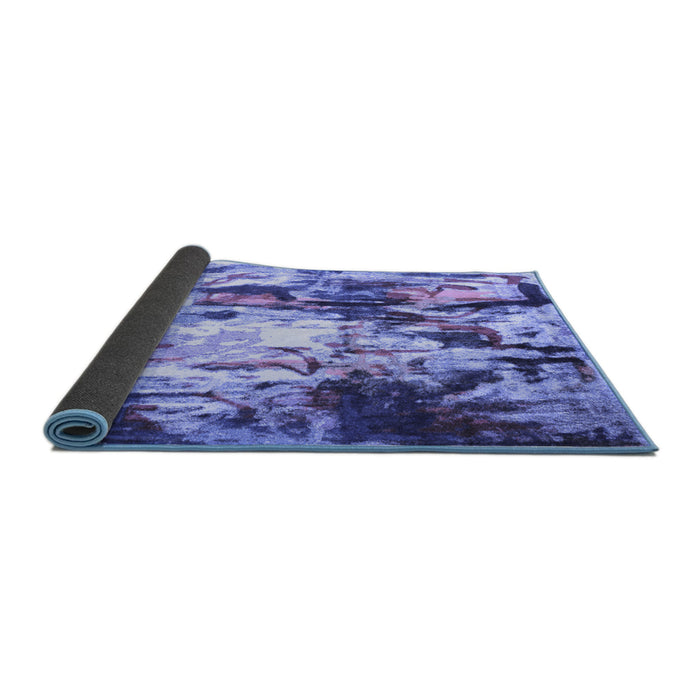 Sideview of Abstract Blue Contemporary Rug, con1142blu