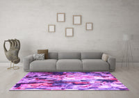 Machine Washable Abstract Purple Contemporary Rug, wshcon1142pur