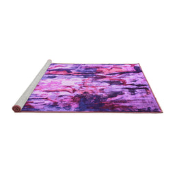 Sideview of Machine Washable Abstract Purple Contemporary Area Rugs, wshcon1142pur