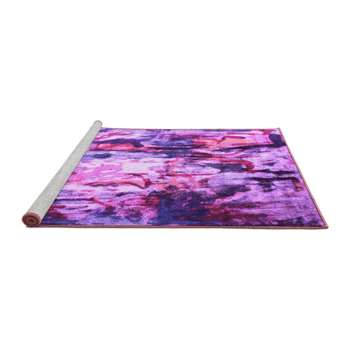 Sideview of Machine Washable Abstract Purple Contemporary Area Rugs, wshcon1142pur