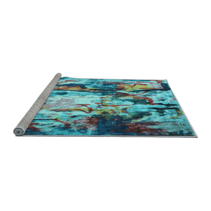 Sideview of Machine Washable Abstract Light Blue Contemporary Rug, wshcon1142lblu
