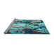 Sideview of Machine Washable Abstract Light Blue Contemporary Rug, wshcon1142lblu