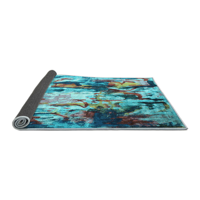 Sideview of Abstract Light Blue Contemporary Rug, con1142lblu