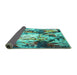 Sideview of Abstract Turquoise Contemporary Rug, con1142turq