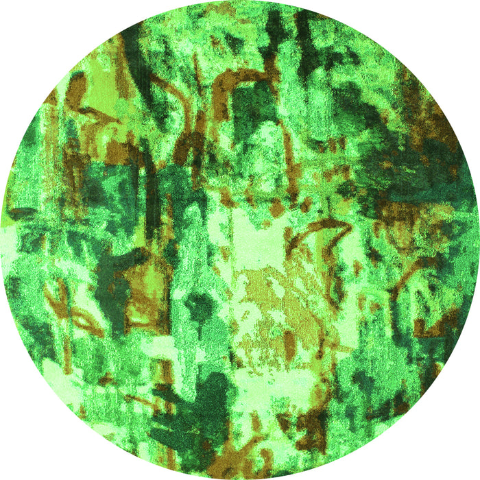 Machine Washable Abstract Green Contemporary Area Rugs, wshcon1142grn