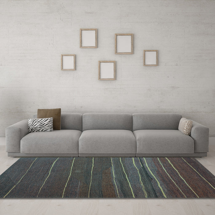 Machine Washable Abstract Light Blue Contemporary Rug in a Living Room, wshcon1143lblu