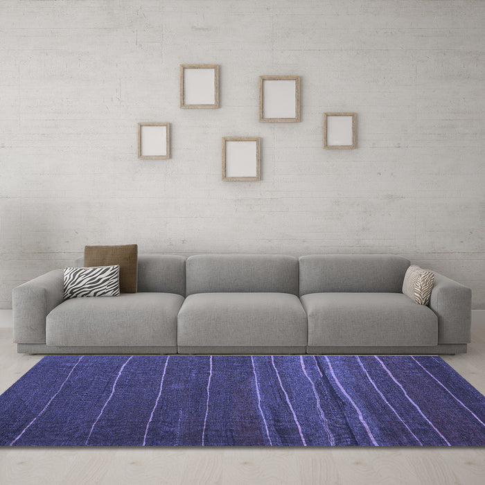 Machine Washable Abstract Blue Contemporary Rug in a Living Room, wshcon1143blu