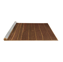 Sideview of Machine Washable Abstract Brown Contemporary Rug, wshcon1143brn