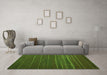Machine Washable Abstract Green Contemporary Area Rugs in a Living Room,, wshcon1143grn