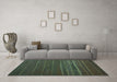 Machine Washable Abstract Turquoise Contemporary Area Rugs in a Living Room,, wshcon1143turq