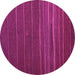 Round Abstract Pink Contemporary Rug, con1143pnk