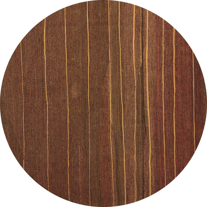 Round Abstract Brown Contemporary Rug, con1143brn