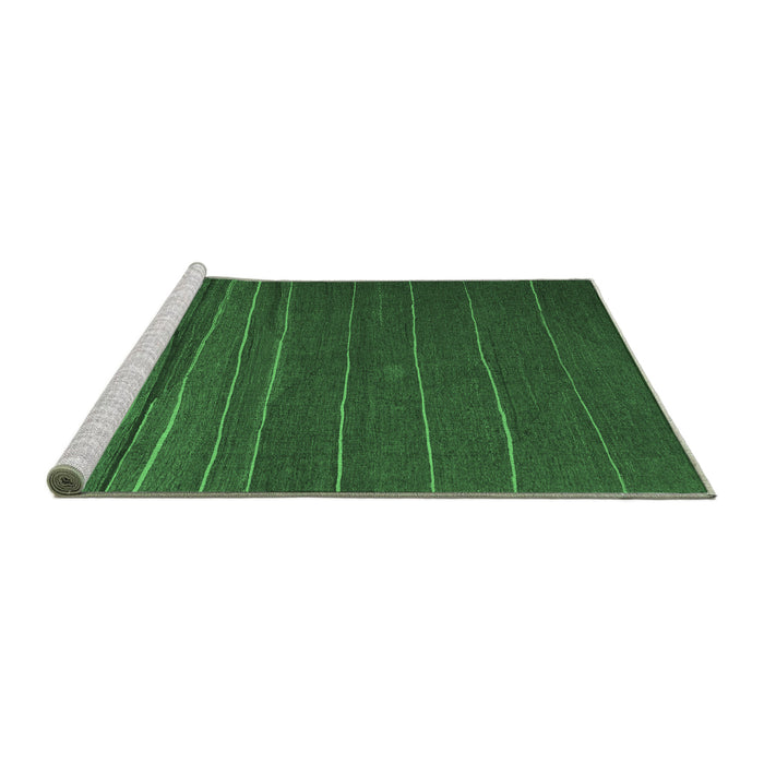 Sideview of Machine Washable Abstract Emerald Green Contemporary Area Rugs, wshcon1143emgrn