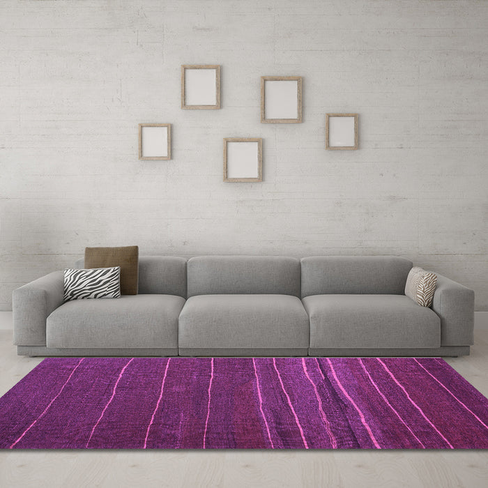 Machine Washable Abstract Purple Contemporary Area Rugs in a Living Room, wshcon1143pur