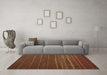 Machine Washable Abstract Brown Contemporary Rug in a Living Room,, wshcon1143brn