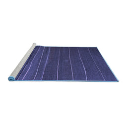 Sideview of Machine Washable Abstract Blue Contemporary Rug, wshcon1143blu