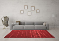Machine Washable Abstract Red Contemporary Rug, wshcon1143red