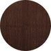 Round Abstract Brown Contemporary Rug, con1144brn