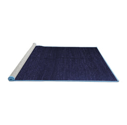 Sideview of Machine Washable Abstract Blue Contemporary Rug, wshcon1144blu