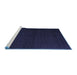 Sideview of Machine Washable Abstract Blue Contemporary Rug, wshcon1144blu