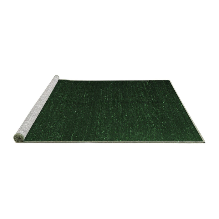 Sideview of Machine Washable Abstract Emerald Green Contemporary Area Rugs, wshcon1144emgrn
