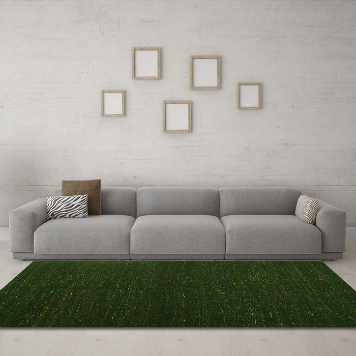 Machine Washable Abstract Green Contemporary Area Rugs in a Living Room,, wshcon1144grn