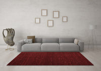 Machine Washable Abstract Red Contemporary Rug, wshcon1144red