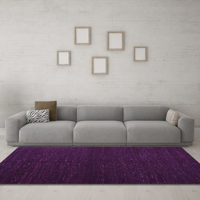 Machine Washable Abstract Purple Contemporary Area Rugs in a Living Room, wshcon1144pur