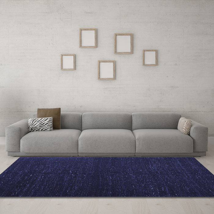 Machine Washable Abstract Blue Contemporary Rug in a Living Room, wshcon1144blu