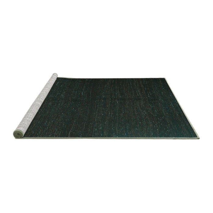 Sideview of Machine Washable Abstract Turquoise Contemporary Area Rugs, wshcon1144turq