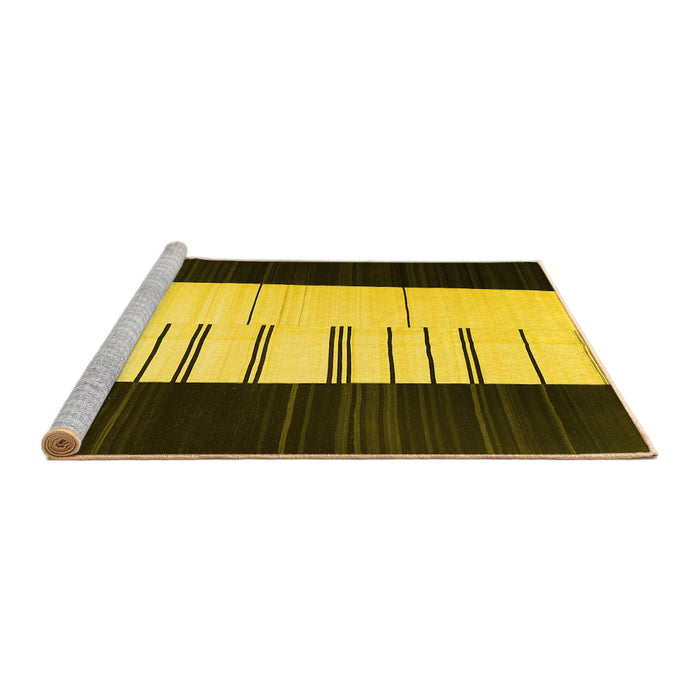 Sideview of Machine Washable Abstract Yellow Contemporary Rug, wshcon1145yw